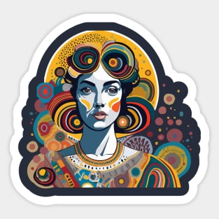 Woman in the style of Gustav Klimt Sticker